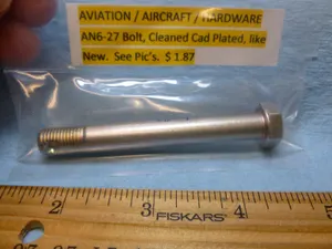 AN6-27 BOLT, Cleaned Cadmium Plated (Aviation)